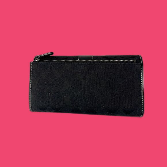 Coach Chic! Y2K Black Monogram Trifold Long Wallet - Picture 2 of 6